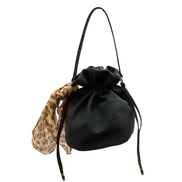 Yves Saint Laurent Clutch Drawstring Bucket Bag with Cheetah Twilly - Picture 4 of 6